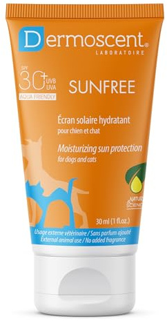 SunFREE | Mineralischer Sonnenschutz für Haustiere | Feuchtigkeitsspendender Schutz für Hunde und Katzen | UVA/UVB-Schutz | Nicht fettende Formel | Ideal für empfindliche Haut und helle Fellfarben