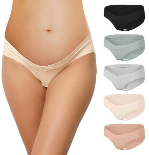 INNERSY Maternity Knickers Under Bump Pregnancy Postpartum Underwear 5 Pack