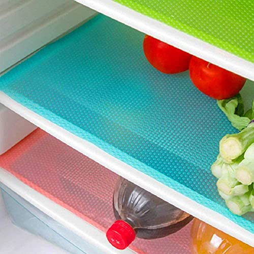MayNest 12Pcs Refrigerator Mats, Waterproof Non-Slip EVA Refrigerator Liner Pads Drawers Shelves Cabinets Storage Kitchen and Placemats (3 Blue+3 Green+2 Red), M