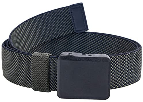 KYEYGWO Herren Stretch Gürtel mit Kunststoffschnalle, Nylon Elastischer Freizeitgürtel Einstellbare Outdoor Stoffgürtel Tactical Militärgürtel für Jeans, Grün & Schwarz