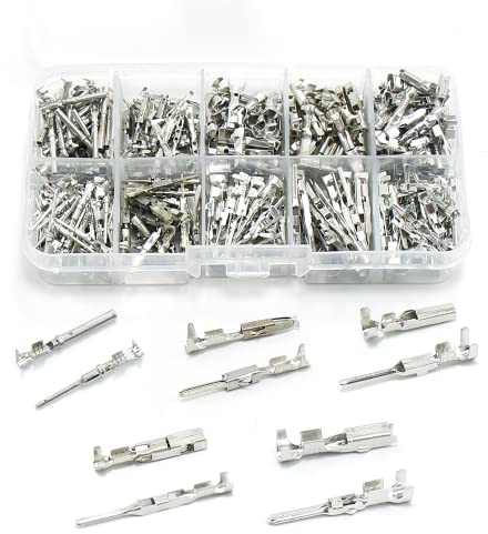 Car Electrical Wire Terminal 1/1.5/1.8/2.2/2.8/3.5mm Auto Electric Connector Non-Insulated Plug Removal Male Female Crimp Pins (Color Name : 290PCS Sample)