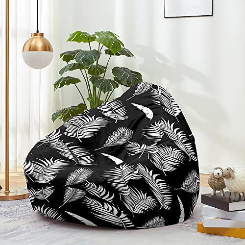 Highdi Sitzsack ohne Füllung für Erwachsene Teenager Aufbewahrung Stofftier Sofa Sack Kissen Sessel BeanBag Sitzsäcke für Outdoor & Indoor -3D Pflanze (Blätter,L:90x110cm)