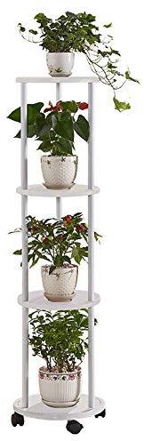 FLBT Pflanzenständer Blumentopfhalter Pflanzenständer mit Rad Blumentopfregal Bodenregal 4-lagige Pflanzenregale Blumen Hocker Tisch Outdoor Indoor Wohnzimmer Balkon Blumenständer (Color : Brown)
