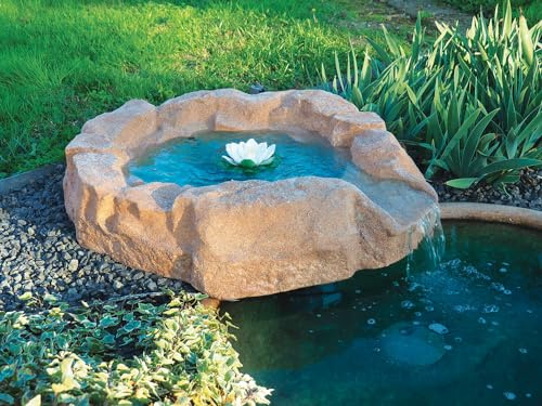 Giordanoshop Roccia Artificiale con Sorgente 75x90x20 cm per Laghetti da Giardino in Vetroresina