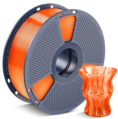 SUNLU PLA Filament 1.75mm Transparent Orange, 3D Drucker Filament PLA 1KG | Maßgenauigkeit +/- 0,02mm, Sauber Gewickelte 1KG Spule (2,2 lbs) für Meisten 3D Drucker, Transparentorange 1000g