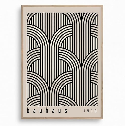 Moderne Bauhaus-Wandkunst, schwarz-weiß, geometrisches Poster, Bauhaus-Kunstdruck, abstrakte geometrische Wandkunst, minimalistisches geometrisches Gemälde, Bauhaus-Ausstellungsposter, 40,6 x 61 cm,