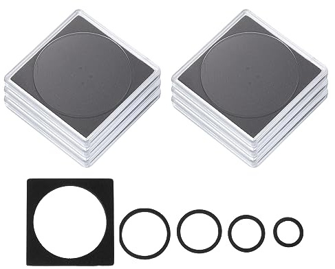 PATIKIL Coin Snap Holder, 6 Paquetes Silver Dollar Coin Holders For Collectors Coin Case con Espuma Junta Cuadrado Ajuste 19/24/29/34/39 mm Monedas, Transparente Negro