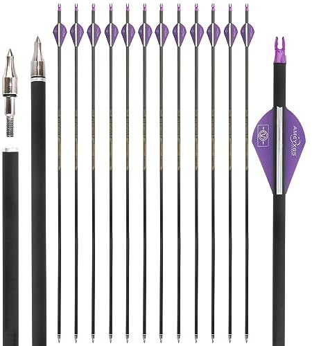 Bogenschießen 100% Pure Carbon Pfeile 32 Zoll Jagd Ziel Praxis Pfeile Spine 300 350 400 500 600 Schießpfeil für Recurvebogen Compoundbogen Langbogen
