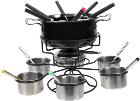 Ciieeo Fondue Pot Cheese Machine Butter Warmer Stainless Steel Melting Pot for Home Restaurant