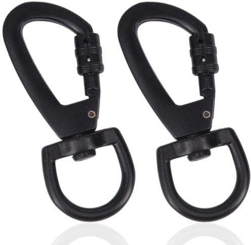 KOLZEMV 2 pcs Mousqueton Laisse Chien, mousqueton, Mousquetons avec Articulation Pivotante en Alliage de Zinc Robuste Charge Lourd Carabiner Porte Clés Clip à Ressort de Déclenchement