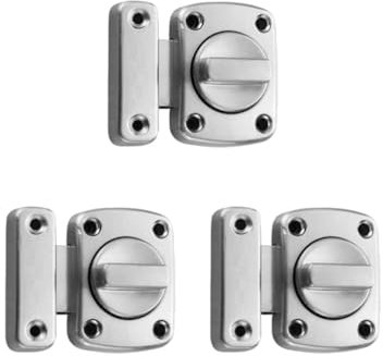 VONCYKI Sicherheitsriegel für Zuhause, Zinklegierung, drehbar, Türschloss, Drehriegel, Badezimmertür, WC-Schloss (5,6 x 5,5 x 1,2 cm, 3 Stück)