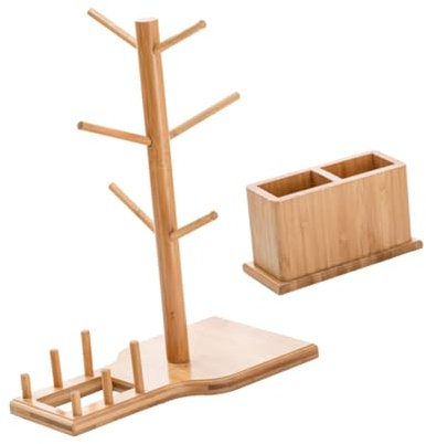 Cabilock Portavasos De Estante Organizador De Tazas y Soporte Colgante Para Cafetería y Hogar