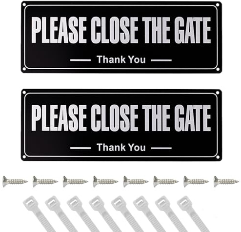 2 PCS Please Close the Gate Sign, Personalised Signs and Plaques, Please Shut the Gate Signs, House Shed Door Garden Yard Sign Home Gate Plaque, Personalised Indoor Outdoor Use
