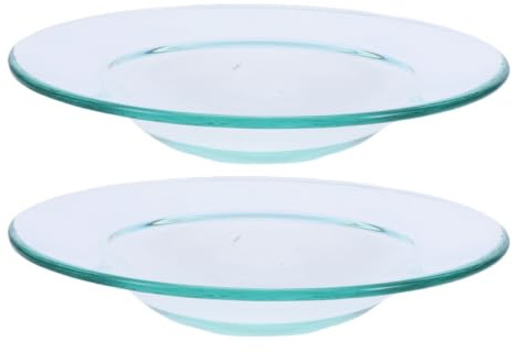 Alipis Soucoupe pour Huiles Essentielles en Verre 2 Pièces 11, 5 Cm | Surface Lisse, Compatible Brûleur Fondant et Lampe à Huile, Lot de Rechange pour Décoration Maison