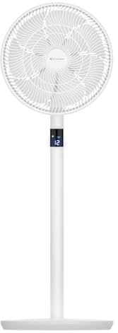 MYCARBON Standventilator sehr leise DC Motor 20dB 6.1 m/s LED Anzeige 12 Stufe Ventilator mit Fernbedienung standing Fan 60°/90°/120° Oszillation 12H Timmer 20m²