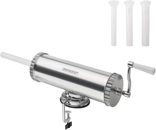 MONZANA® Machine à saucisses viande hachée 2,5 kg cuisine poussoir saucisses 3 tubes de remplissage manivelle