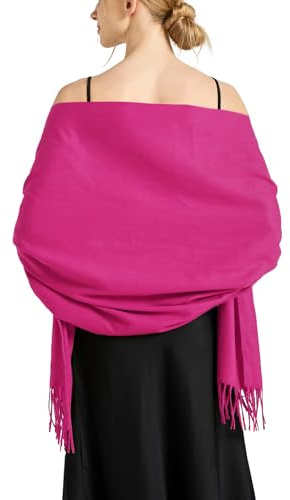 Ciormis hot pink pashmina shawls-soft fuchsia pashmina wrap scarf for women evening(Fuchsia)