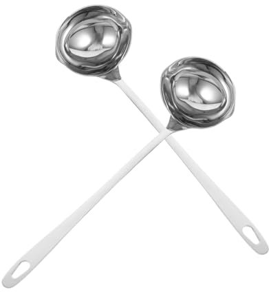 Louche à Soupe Lot de 2 en Acier Inoxydable Argenté
