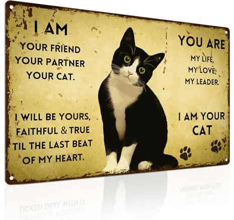 30,5 x 40,6 cm Vintage Smoking Cat Home Office Schild – Katzen-Poster Dekor