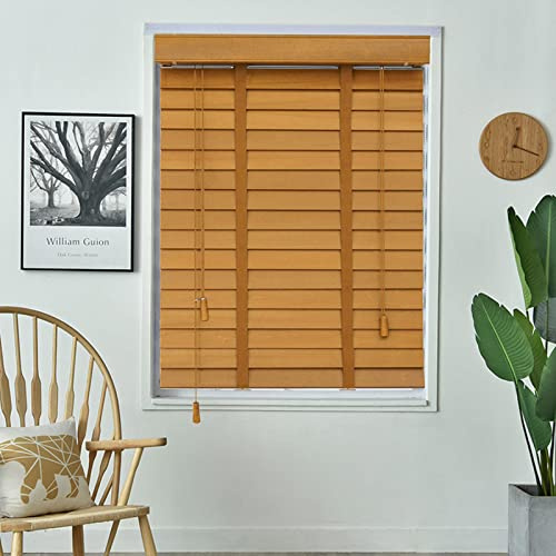 Premium Massivholz-Jalousien, 50 mm, verdunkelnd, horizontale Fensterläden für Innen- und Außenbereich, Wärmedämmung, Sonnenschutz, 150 x 160 cm, Fensterabdeckungen