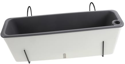 TOYANDONA Pot De Fleurs Long Plastique avec Support Suspendu Jardinière Rectangulaire pour Fenêtre pour Culture De Légumes Et Herbes Aromatiques