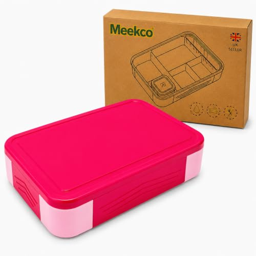 Meekco Adult Bento Lunch Box with Compartments and Cutlery | Large-Capacity, Leakproof and BPA-Free Bento Box with Separate Pot, Heat Resistant, Microwave and Dishwasher Safe