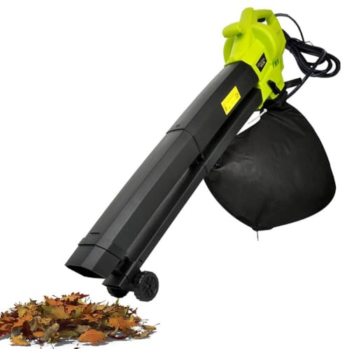Aspiradora y trituradora de hojas de jardín 3 en 1 de 3000 W con bolsa de recogida de 40 L, soplador ligero para el cuidado del césped para una limpieza sin esfuerzo del patio