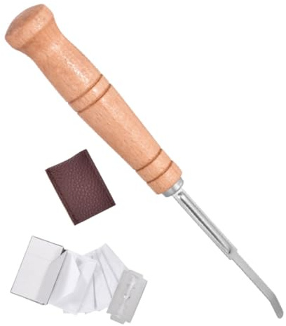 ZUNOXAZ Cuchillo para Pan con Mango Ergonómico de Madera Herramienta Inoxidable para y Cortar Masa Cuchilla Práctica y Afilada para Panadería y Cocina