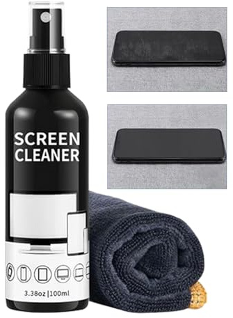 XIAOXIAOYU Spray de Nettoyage d'écran - 100 ML - Spray nettoyant pour écran et Chiffon en Microfibre - Liquide de Nettoyage pour téléviseur, Ordinateur, Ordinateur Portable