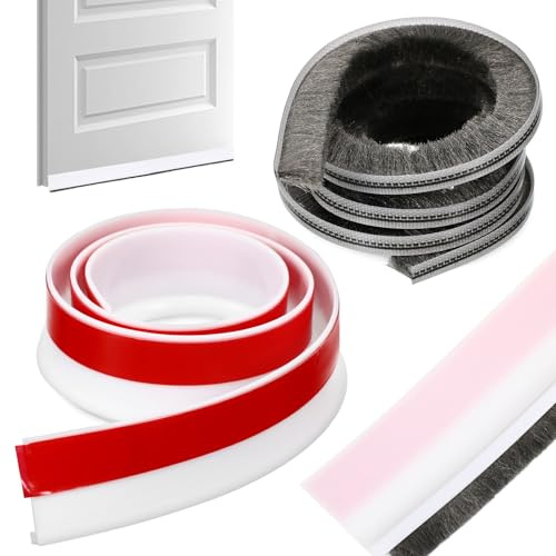 LOLIPPYY TPE Door Sweep Weather Stripping Adhesive Draft Stopper Strip for Doors Noise Reduction Dust Blocking Soundproofing Seal for Home and Office
