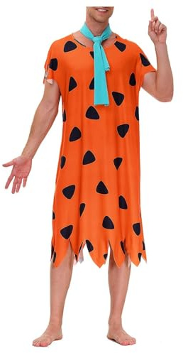 Men's Costume, Adult Fancy Dress,Vestito da Cosplay con Sciarpa e Costume da Discoteca alla Moda per Halloween da Uomo Costume Uomo età Della Pietra