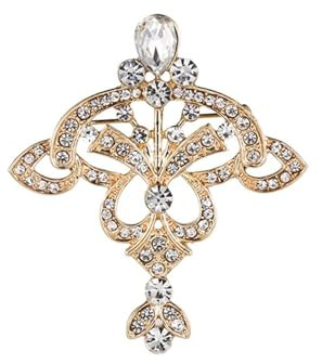 Vintage diamantbrosch för kvinnor - raffinerad kärleksbrosch med silkessjal - bra tillbehör för alla tillfällen