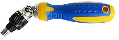 S&R Winkelschraubendreher, magnetischer Bit-Halter, verstellbarer Gelenkkopf – Ergonomischer Chrom-Molybdän-Handschraubendreher mit Kraftform-Griff und Abrutsch-Schutz für präzise Montagearbeiten