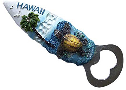 Wedare Hawaii USA Kühlschrank Magnet Flaschenöffner Reise Aufkleber Souvenir, Bier Öffner America Tourist Kühlschrank Magnet Home Decor aus China 4.5 ×12 cm Blau