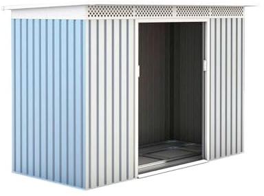 Gardiun Casetta metallica Rutland 3,93 m² Esterno 142x277x184 cm Acciaio zincato Silver/Bianco