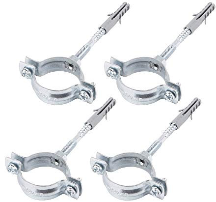 (Confezione da 4 pezzi) Morsetti per staffe per tubi in metallo Morsetti per tubi Ø 40-45 mm (4)