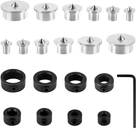 Jubaopen 12PCS Alineación de Espigas de Madera con Centro de Clavija, 8PCS Topes de Profundidad para Brocas, 1PCS Llave para Carpintería (6 Tipos)