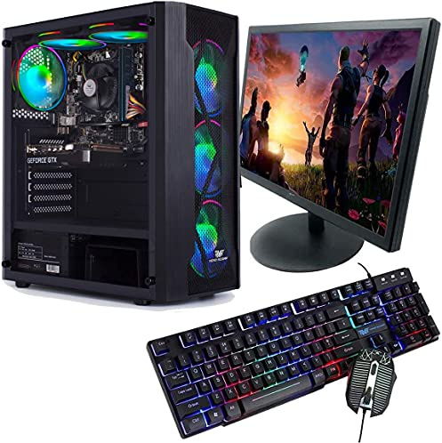 Veno Scorp GAMING PC Bundle Intel Core i7 2600 16GB Ram, 24 Full HD Led Monitor 256GB SSD + 1TB HDD 4GB Graphics Card Windows 11 Gaming PC USB 3.0 6 X ARGB FANS