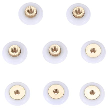 Generisch L-MEIQUN Duschkabine Rollen Laufrollen, Set Mit 8 Rollen Für Duschkabinentüren, Durchmesser 18 Mm, Weiß, 18 Mm X 5 Mm