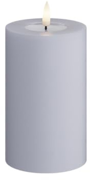 Deluxe Homeart Flammenlose LED-Kerze für den Innenbereich, staubblau, mit echter Flame™-Technologie, batteriebetriebene Kerze (7,5 x 12,5 cm)