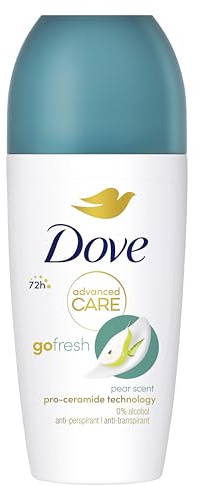 Dove, Deodorante Roll On Advanced Care Pera e Aloe, Deodorante Antitraspirante, Formula Delicata Con Tripla Azione Idratante, Protezione Fino a 72 Ore, Deodorante Uomo e Donna, 6 Pezzi da 50 ml