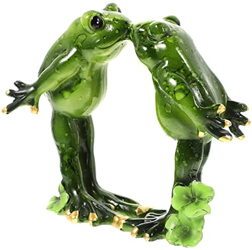 Cabilock Frosch Figur Paar Deko Liebespaar Dekofrosch Lustig Harz Dekofigur 3D Frösche Statue Skulptur Tischdeko Geschenk