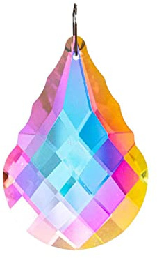 Drop Leaf Shell Kristall Herz Sonnenfänger, Prismen Sonnenfänger für Windows Herzen für hängendes Glas Regenbogen Sonnenfänger Glas Kristall Suncatcher Anhänger Hochzeit Fenster Ornament (MAPE Leaf)