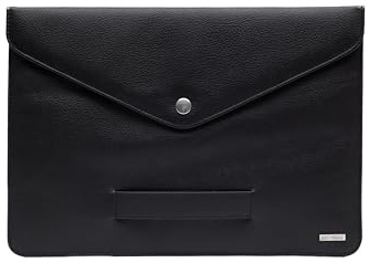 OBIPELLE laptopfodral i fullnarvigt läder 14 tum MacBook Pro, MacBook Air Notebook Tablet iPad | unisex laptop-fodral | resefodral för bärbar dator (14 tum, svart)