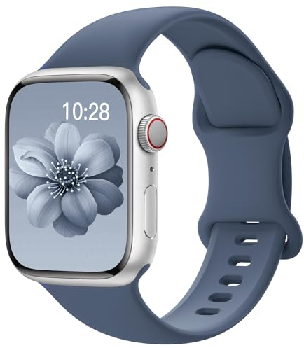 Yoohoo Silicone Band Compatible with Apple Watch Straps 38mm 40mm 41mm 42mm | Sport Strap for Women Men,Soft and Breathable,Replacement Bands for iWatch Series 11 10 9 8 7 6 5 4 3 2 1 SE Ultra,Storm Blue