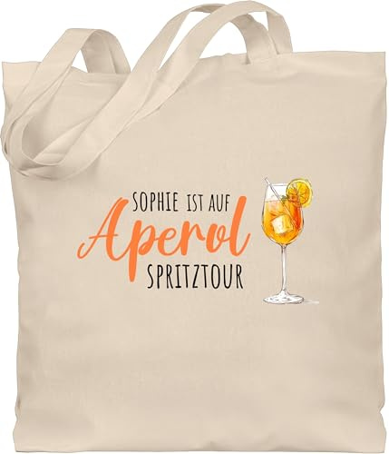 Geschenk mit Namen personalisiert by Shirtracer - Baumwolltasche - Karneval Accessoire Fasching - Ist auf Aperol mit Name Spritztour I Mädelsabend JGA I Mallorca Mädelsausflug