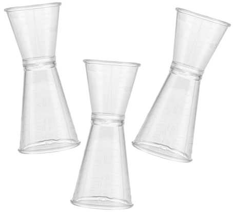 Alipis 3pezzi Misurino Faccia Per Barman Bicchiere Da Cocktail Plastica Trasparente Misurino Per Vino e Cocktail Accessorio Da Bar Per Misurare Ingredienti