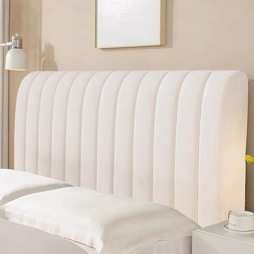 YOHOCS Bettkopfteil Hussen, Bett Kopf Rückenlehne Staubdichte Bezug, Dehnbare Saubdichte Schutzhülle für eine Vielzahl von Bettköpfen,Beige,160cm