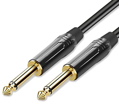 Bare Copper Jack Cable Guitar Cable Microphone Cable Hifi Speaker Cable TS 6.35mm (1/4inch) Audio cable for electric guitar bass keyboard mixer power amplifier video camera microphone speaker(3m)
