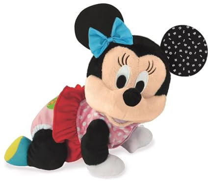 Clementoni - Baby Minnie Gateos - Interaktives Plüschtier für Babys, mit dem Sie Ihre ersten Schritte Machen - lehrt Zahlen und Tiergeräusche - ab 6 Monaten - hergestellt in Italien - 55574
